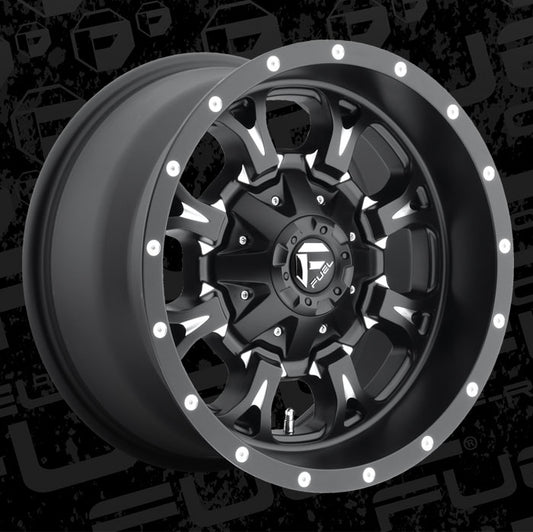 FUEL OFFROAD 'Krank' 17" D517 - Matte Black Milled 17" 9J Rims -12 (set of 5 Jeep 5x127 and 5x114)