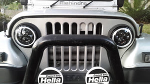 Headlights LED DRL Halo 'Clone' for Wrangler JK JKU TJ (pair)