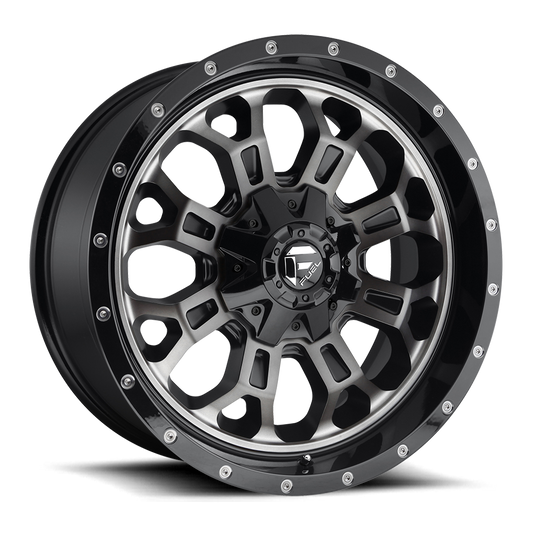 FUEL OFFROAD 'CRUSH' 17" D561 - Gloss Black Tinted 17" 9J Rims -12 (set of 5 Jeep 5x127 and 5x114)