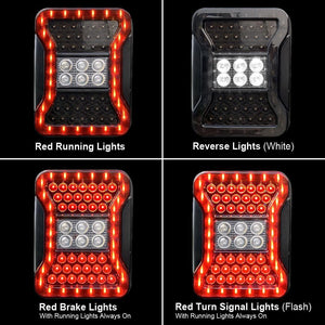 TAIL LIGHTS - JL STYLE LED replacement for Wrangler JK/JKU (pair)