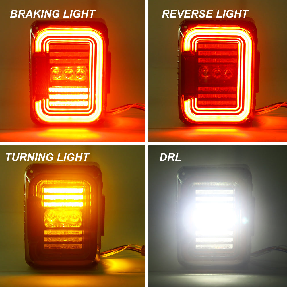 TAIL LIGHTS - CEE 'C' CLEAR SMOKE LED replacement for Wrangler JK JKU (pair)