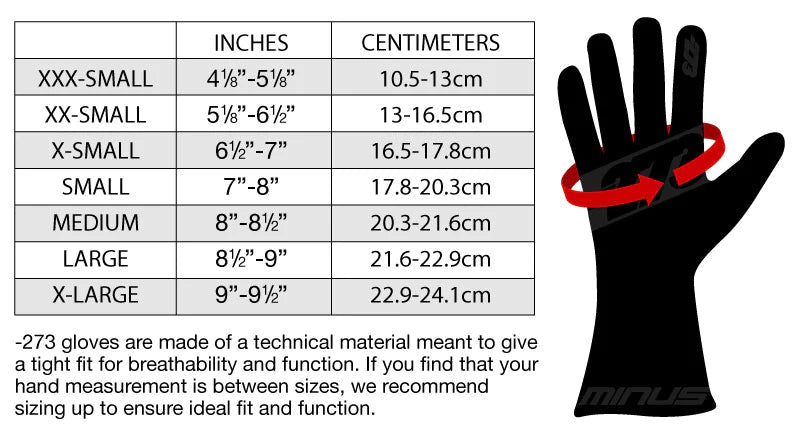 MINUS -273 Karting GLOVES SIZE: XS (CHOICE)