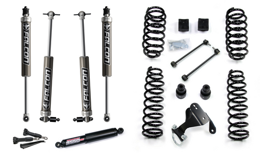 FULLY FITTED: PREMIUM 2.5" Teraflex Coil System, Falcon 2.1 or 2.2 Shocks, 9550 Stabiliser & Retainers for Wrangler JK JKU