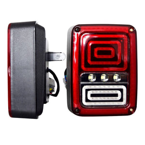 TAIL LIGHTS - RED SWIRL LED replacement for Wrangler JK JKU (pair)