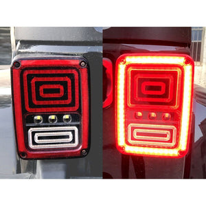 TAIL LIGHTS - RED SWIRL LED replacement for Wrangler JK JKU (pair)