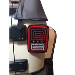 TAIL LIGHTS - RED SWIRL LED replacement for Wrangler JK JKU (pair)