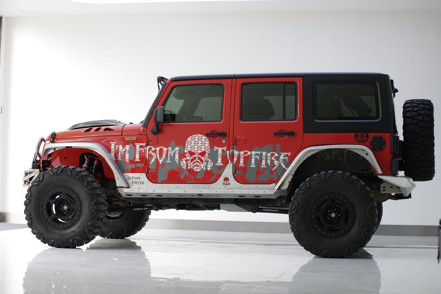 Topfire Side Protection and Steps for 4dr Wrangler JKU