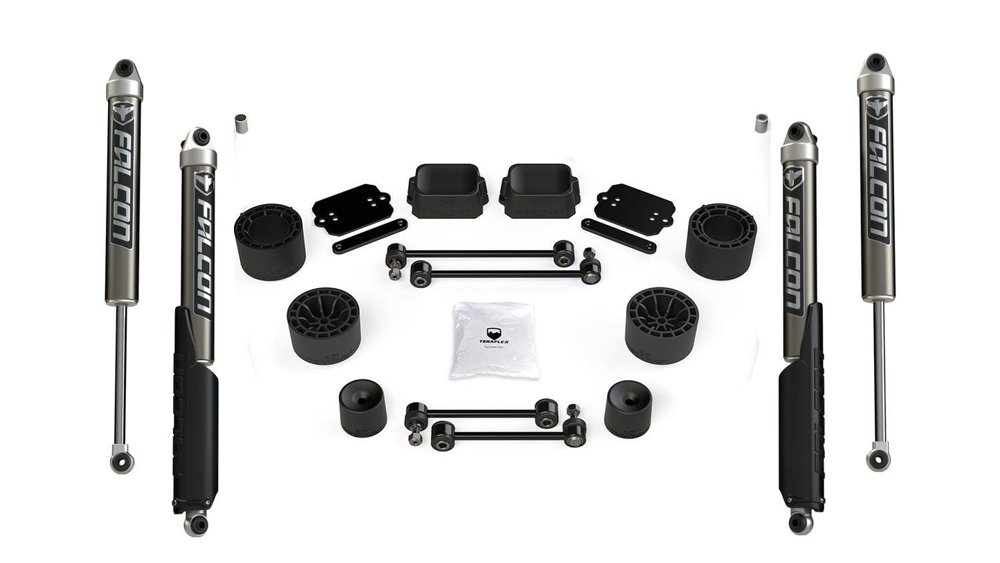 KIT ONLY: 2.5” Teraflex Performance Spacer Lift Kit with Falcon SP2 2.1 shocks for Wrangler 2dr JL / 4dr JLU